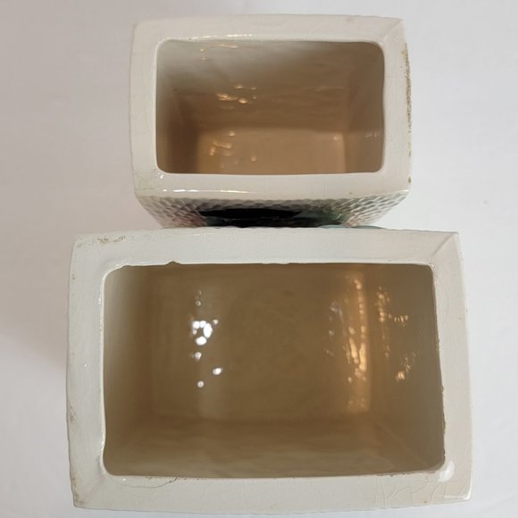 Handmade Floral Containers Ceramic Textured 90's - Picture 11 of 16